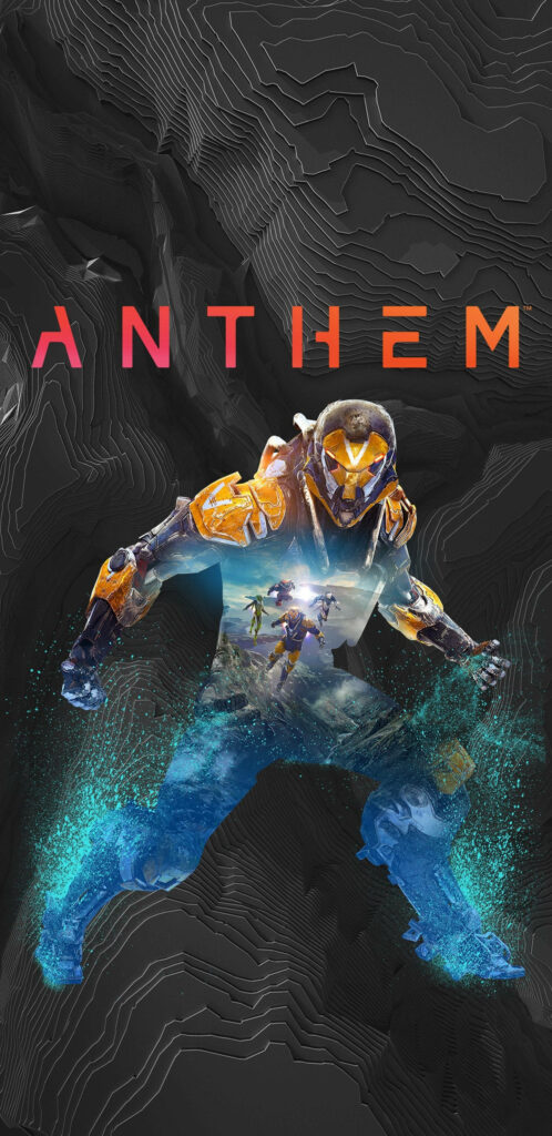 Anthem Phone Ranger Javelin fan art with dynamic energy effects and futuristic game backdrop wallpaper