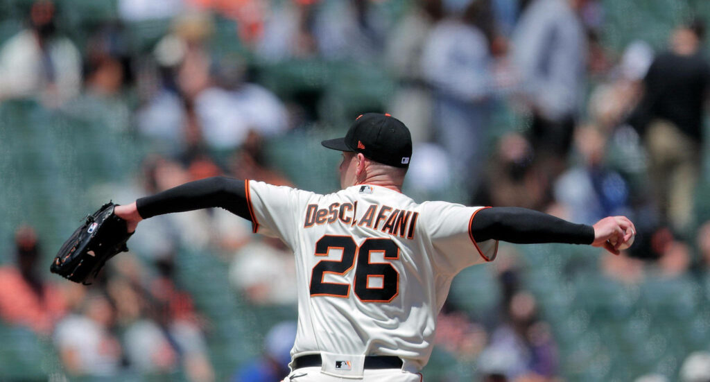 Anthony DeSclafani mid pitch baseball dynamic wallpaper powerful throwing form in game action