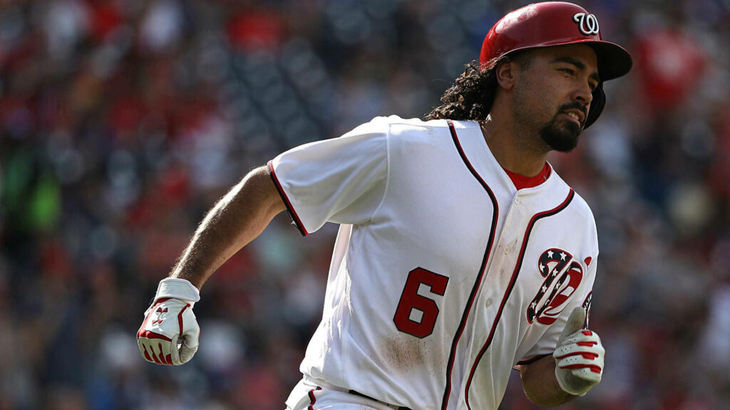 Anthony Rendon jogging on field in Washington Nationals uniform focused during game wallpaper