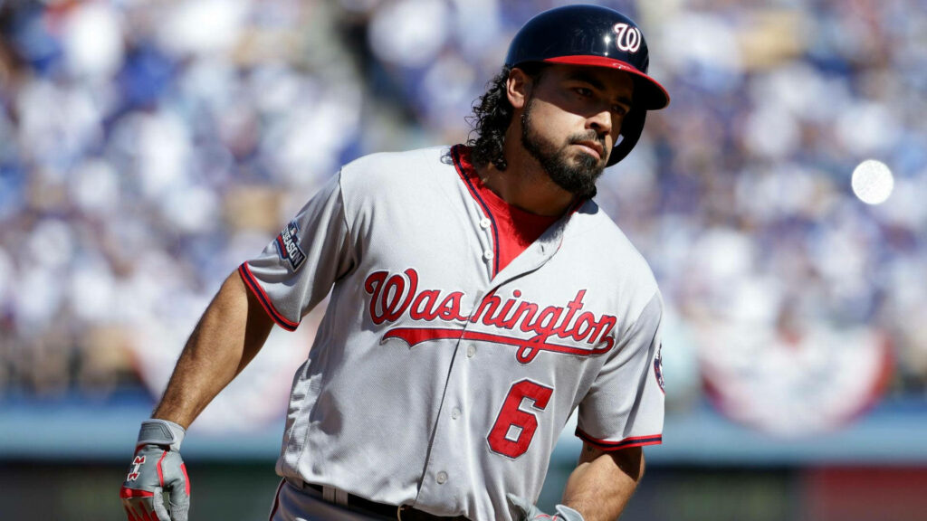Anthony Rendon Washington Nationals #6 in action dynamic baseball wallpaper background