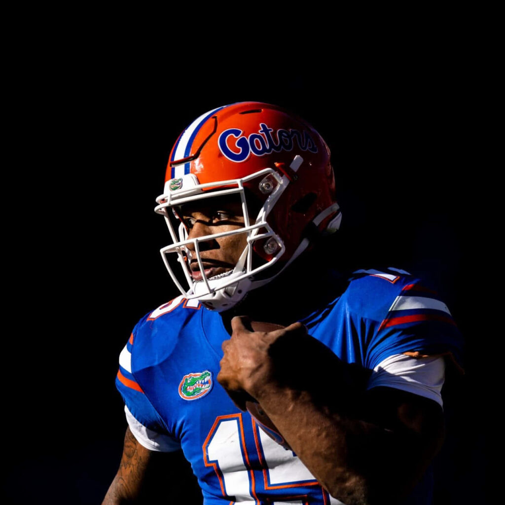 Anthony Richardson in Florida Gators uniform confident pose dark background football wallpaper