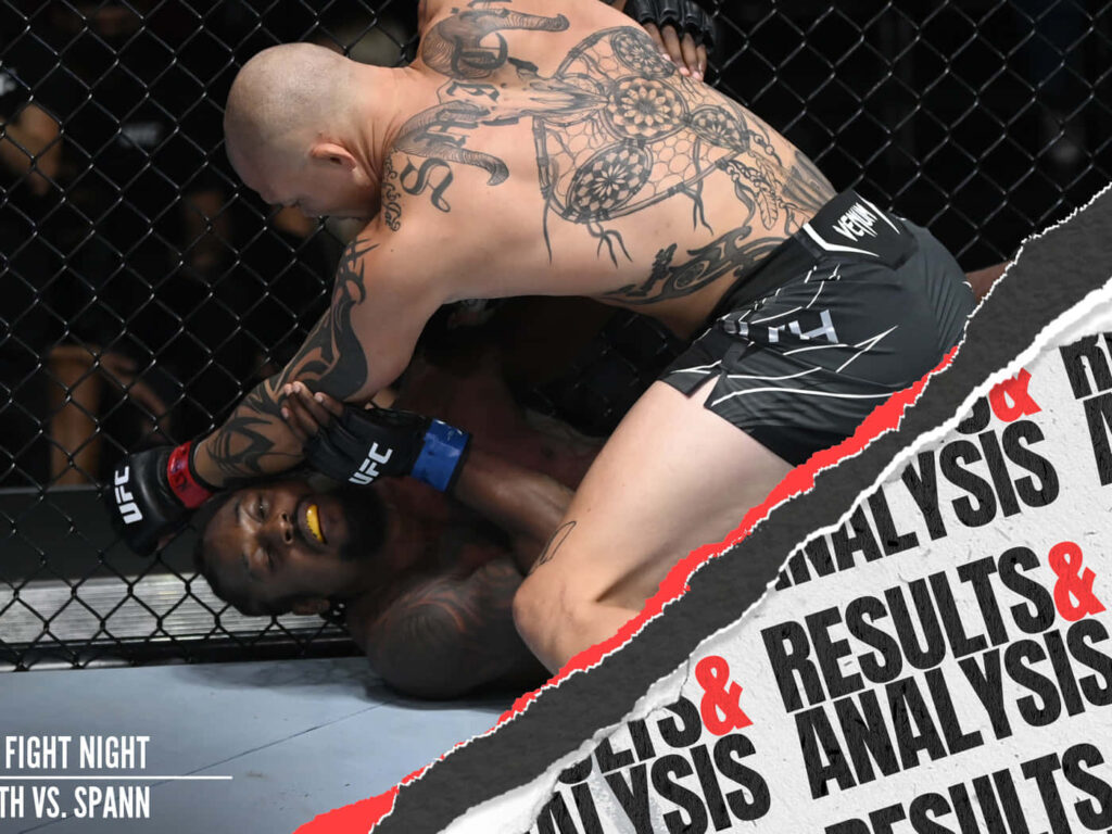 Anthony Smith pins Ryan Spann UFC Fight Night intense ground battle inside octagon wallpaper