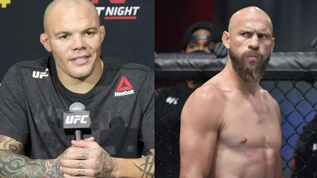 Anthony Smith UFC press conference and Donald Cerrone in octagon intense MMA fighters wallpaper