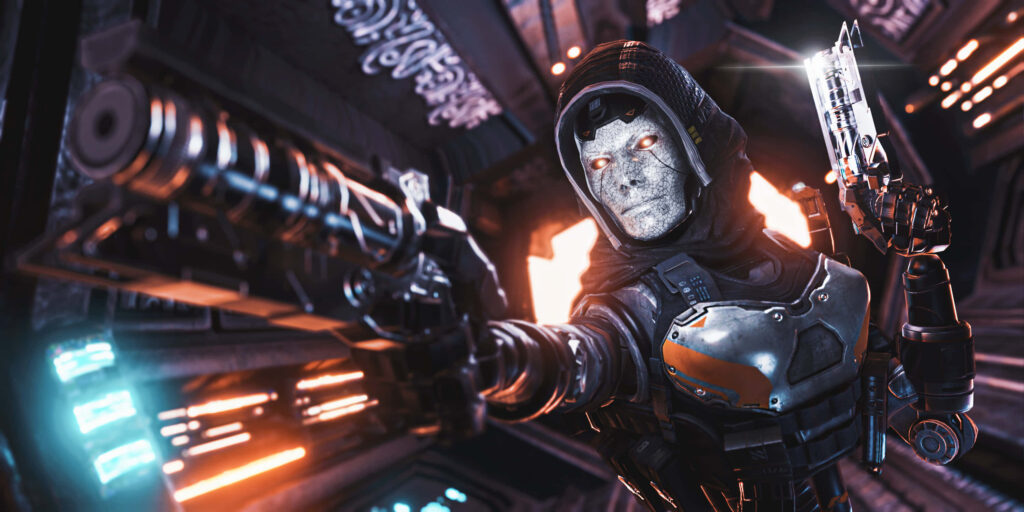 Apex Legends Ash in futuristic combat gear with intense lighting in high-tech action setting wallpaper