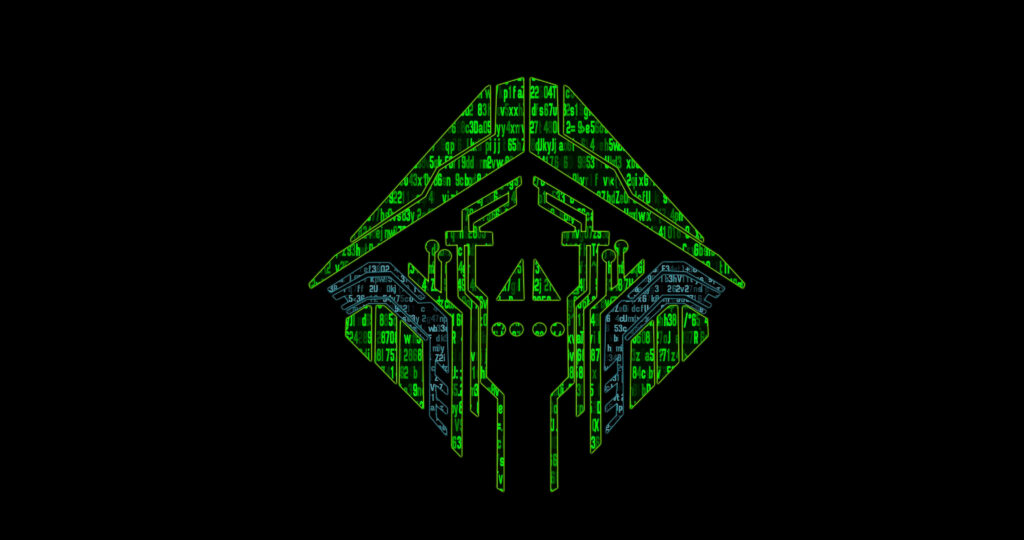 Apex Legends logo wallpaper futuristic circuit design green blue on sleek black background