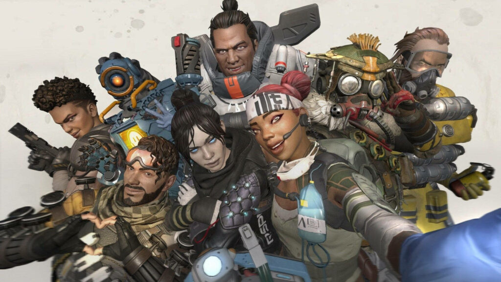 Apex Legends original legends group shot wallpaper showcasing dynamic teamwork and energy