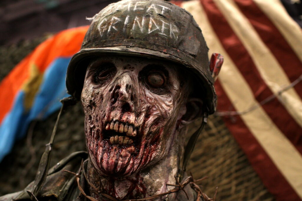 Apocalyptic Shadows: A Haunting HD Wallpaper of Dark Zombie Ambiance