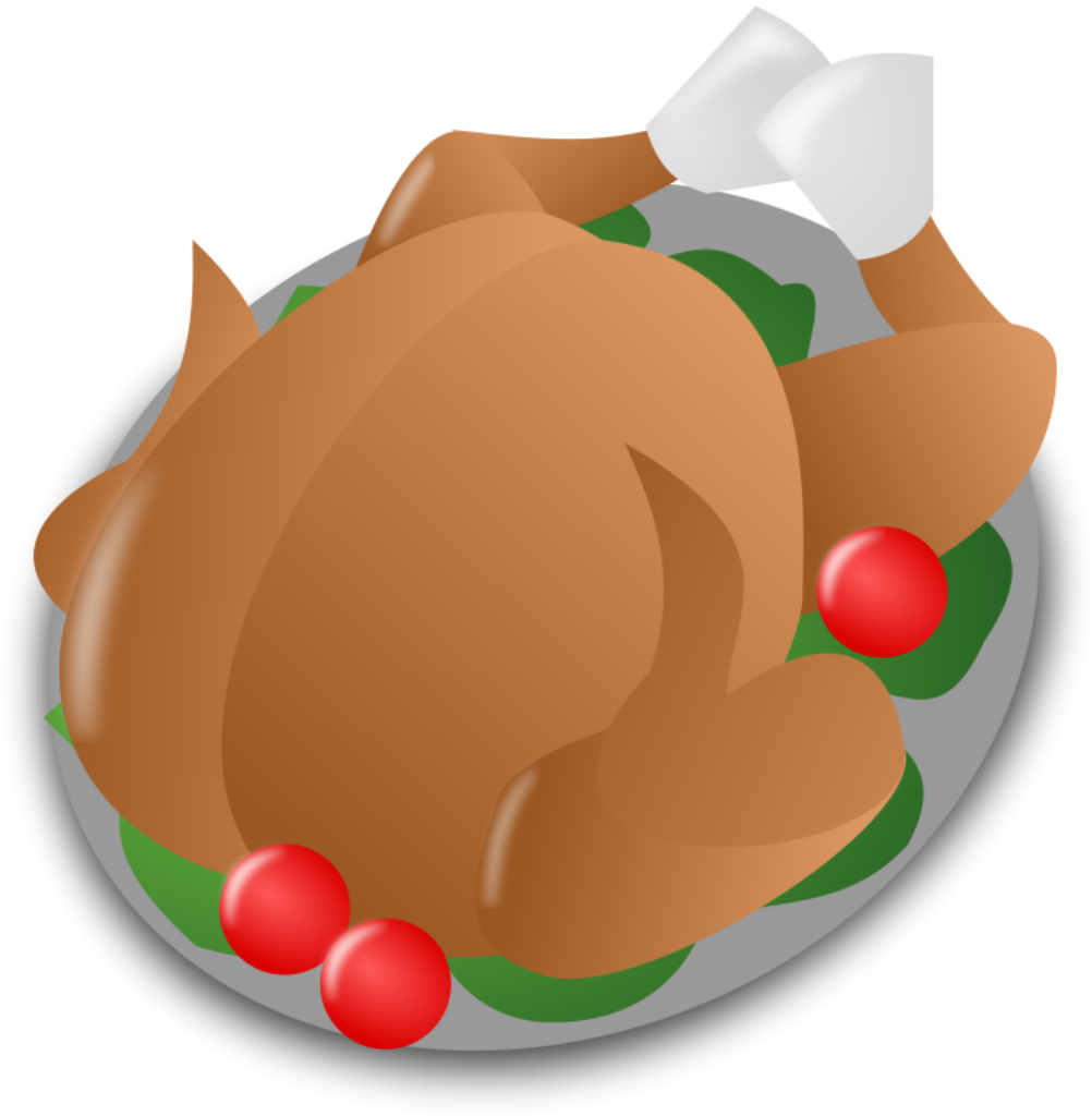 Appetizing Roast Chicken Illustration with Garnishes - Wallpaper Design