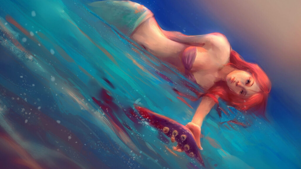 Mermaid Magic: Discovering Atlantica's Enchanting Princess, Ariel - Captivating Ariel-inspired Background Artwork Wallpaper