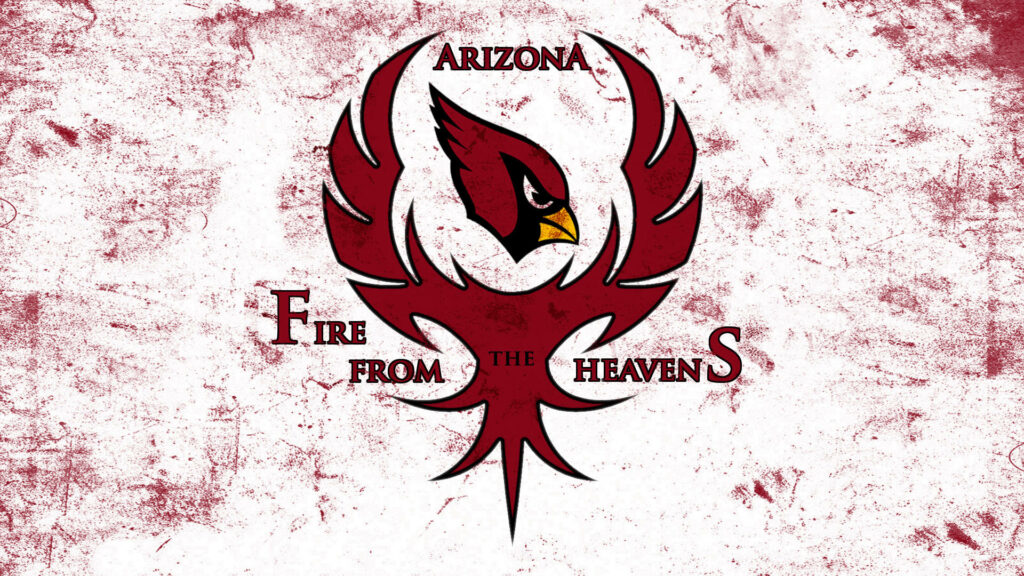 Arizona Cardinals wallpaper fiery phoenix design team logo Fire From The Heavens distressed background