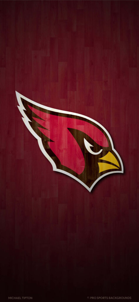 Arizona Cardinals logo on textured wood background NFL phone wallpaper for football fans
