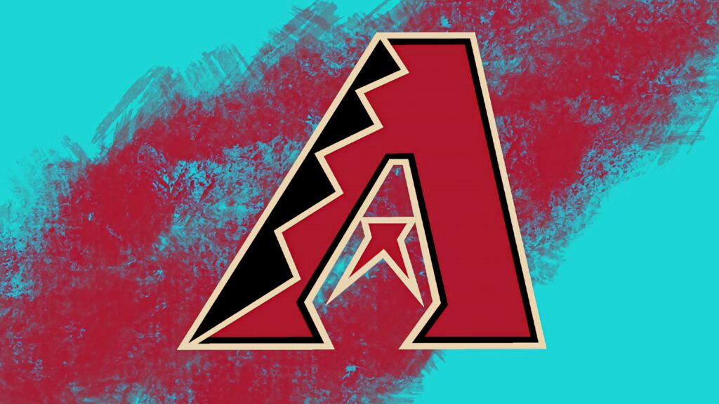 Arizona Diamondbacks logo on vibrant red and green textured background sports wallpaper