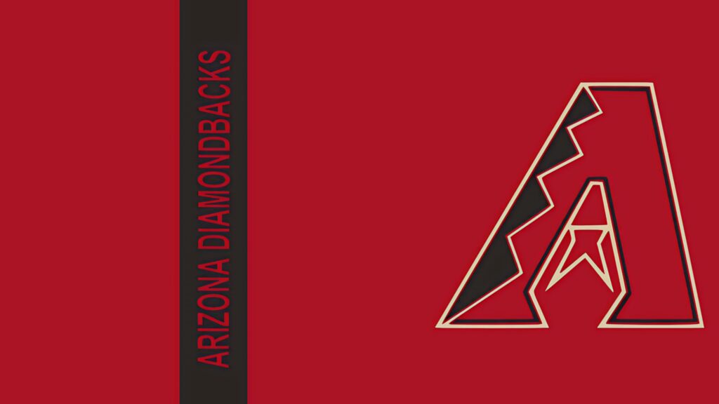 Arizona Diamondbacks logo wallpaper in bold red and black with vertical team name design