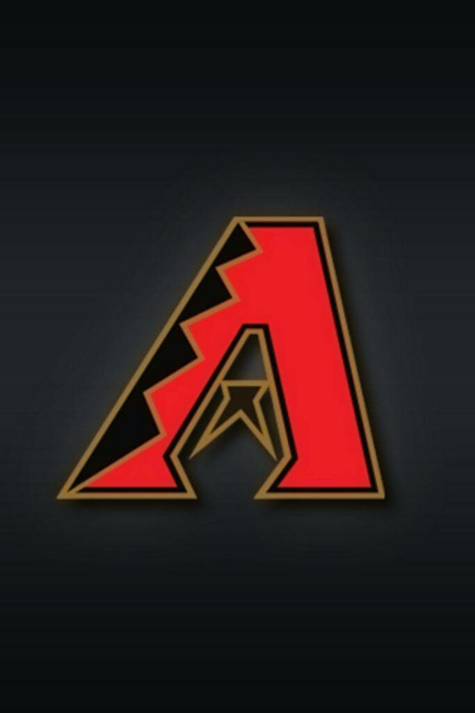 Arizona Diamondbacks logo wallpaper red black A with zigzag design and star on dark background