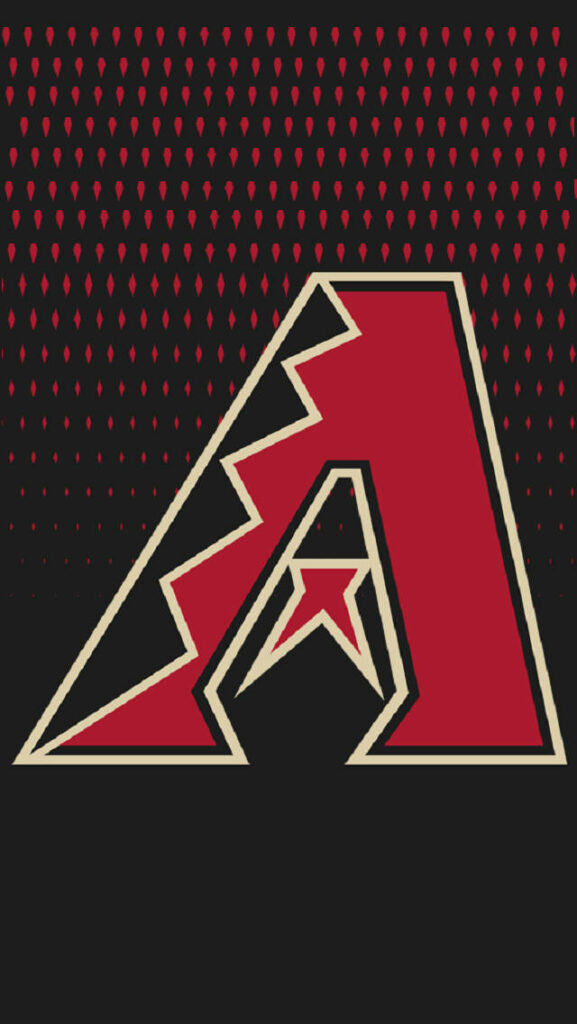 Arizona Diamondbacks logo in red and black with edgy dripping pattern wallpaper background
