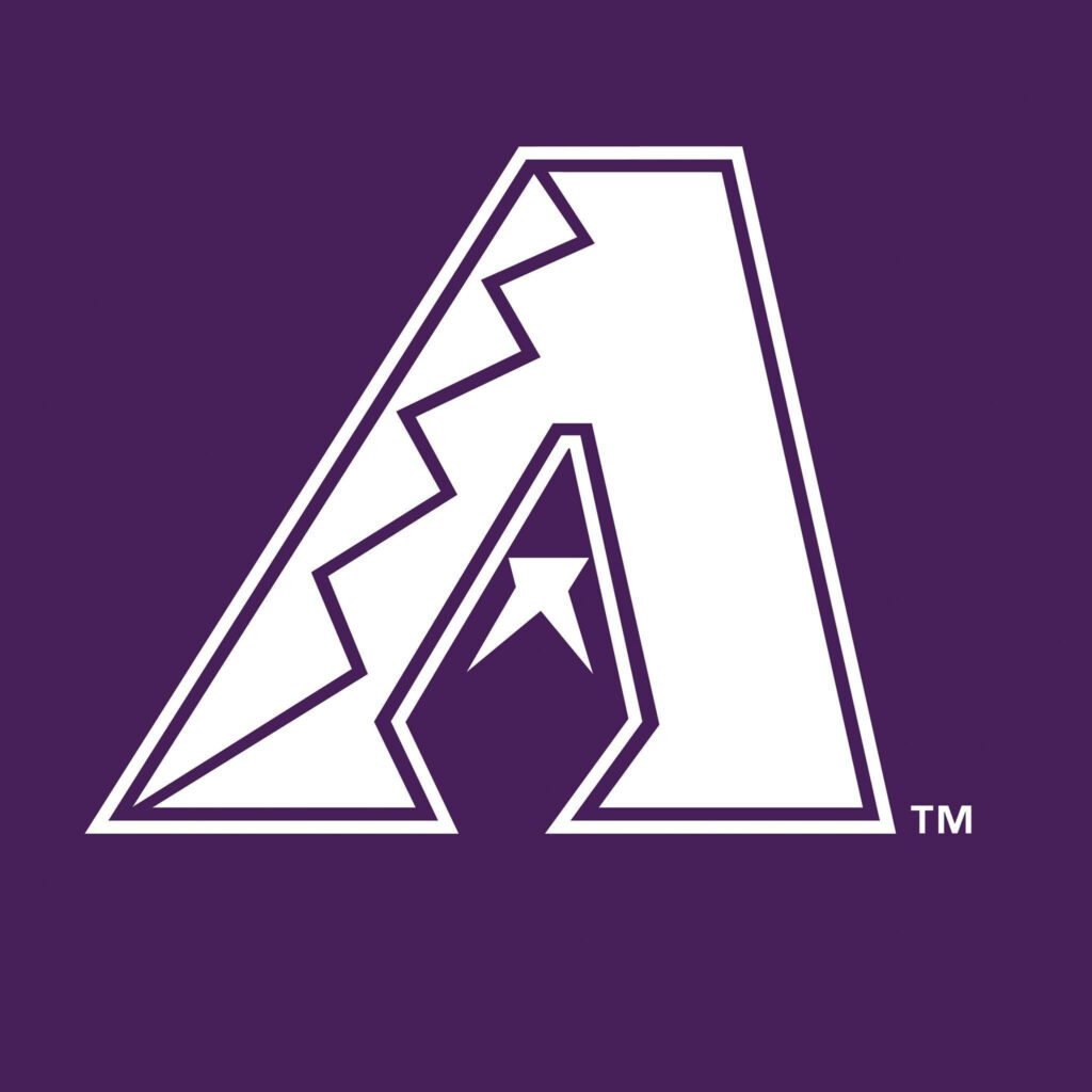 Arizona Diamondbacks logo with jagged edges and star on vibrant purple wallpaper background