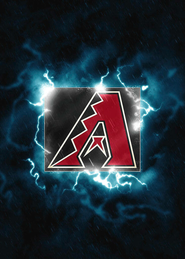 Arizona Diamondbacks logo with blue lightning on dark background electric sports wallpaper