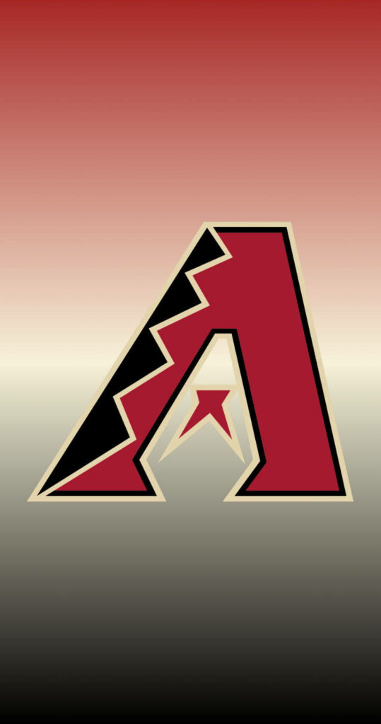 Bold Arizona Diamondbacks logo on sleek red and black gradient background wallpaper design