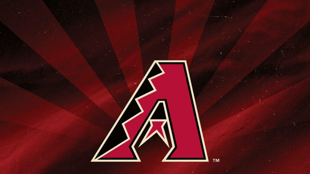 Arizona Diamondbacks logo on bold red and black sun rays background dynamic wallpaper