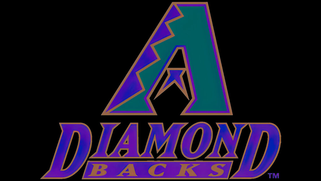 Arizona Diamondbacks logo wallpaper in vibrant purple and green tones for baseball fans