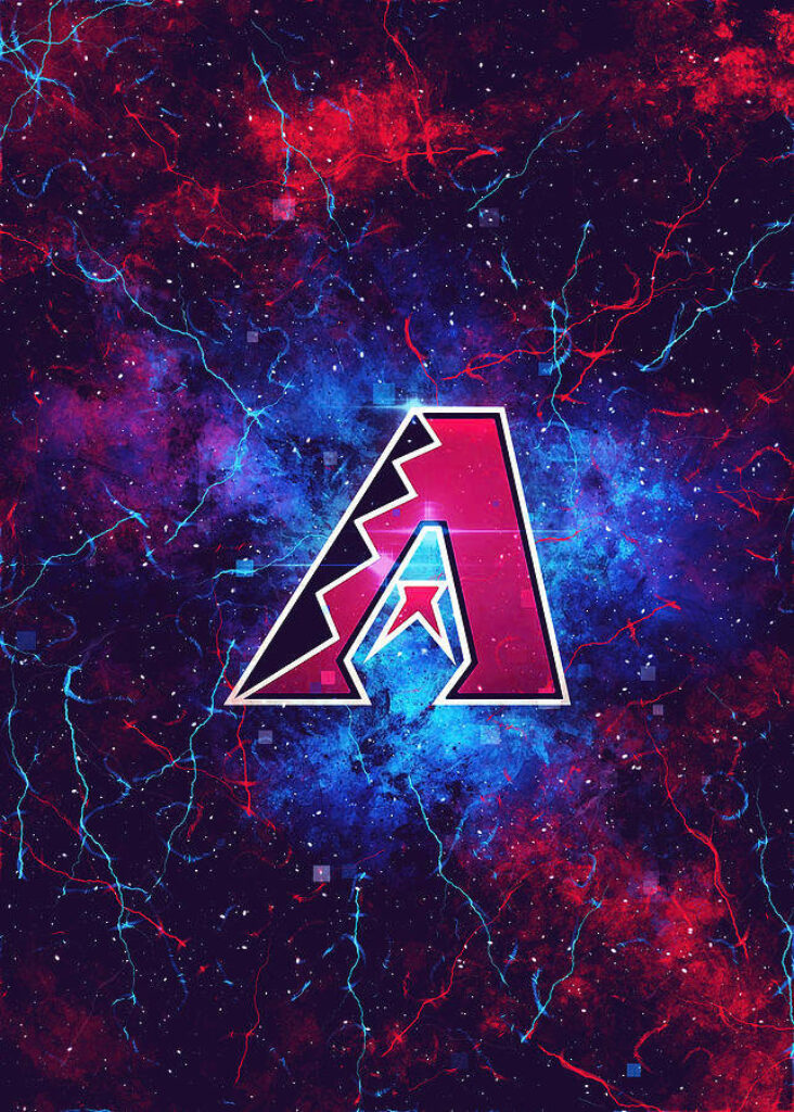 Arizona Diamondbacks logo wallpaper with cosmic universe lightning streaks vibrant background