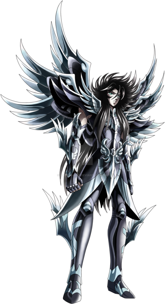 Armored Winged Anime Character in Intricate Silver Armor Wallpaper
