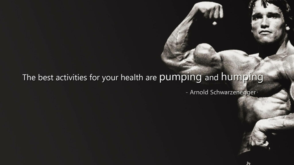 Arnold Schwarzenegger Motivational Wallpaper: Strength & Health Quote