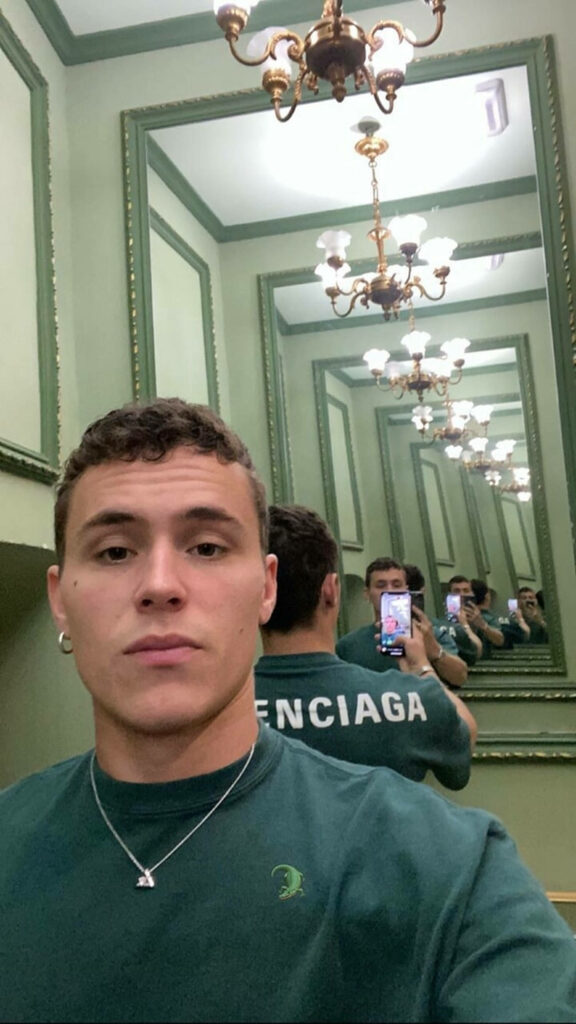 Arón Piper stylish mirror selfie with elegant room and captivating reflection effect wallpaper