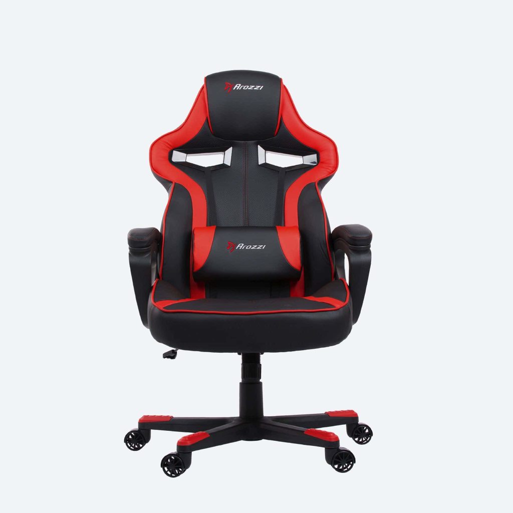 Arozzi gaming chair wallpaper black red ergonomic racing design lumbar support background