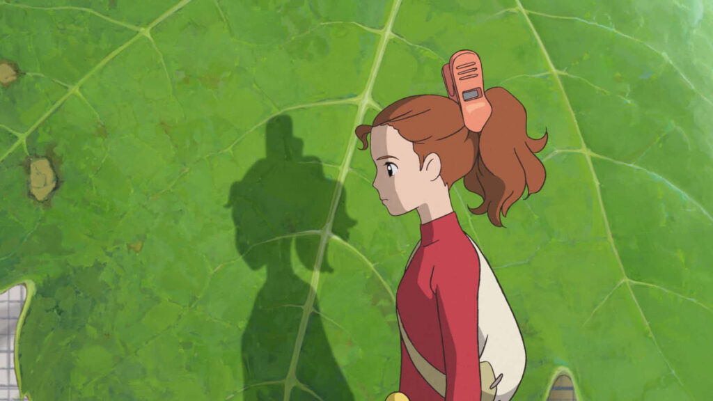 Arrietty family hidden under floorboards magical miniature world leaves shadows wallpaper