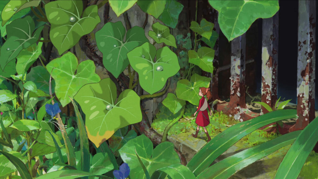 Arrietty and Shawn exploring lush green leaves vibrant plants magical secret adventure wallpaper