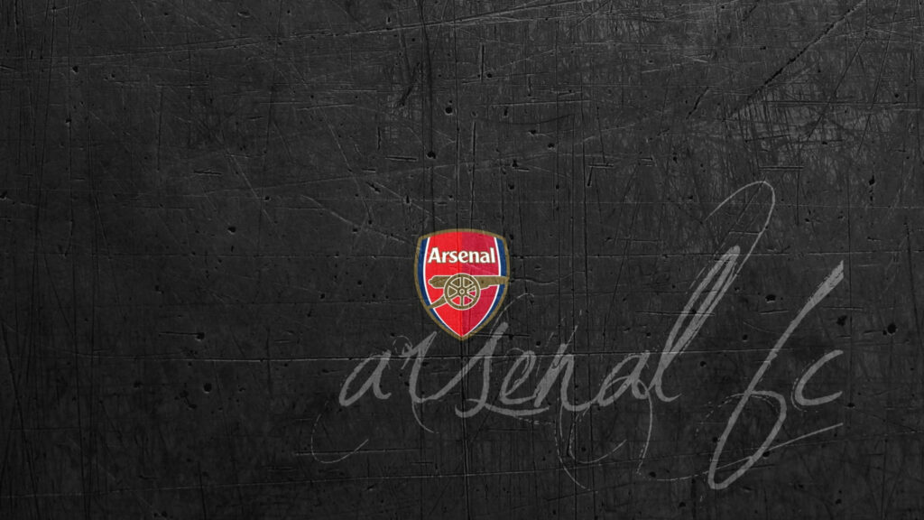 Arsenal FC logo on textured gray wall modern football wallpaper background design