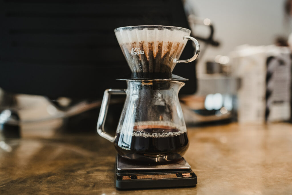 Elegant Glass Coffee Pot & Dripper - Fresh Coffee Art Wallpaper