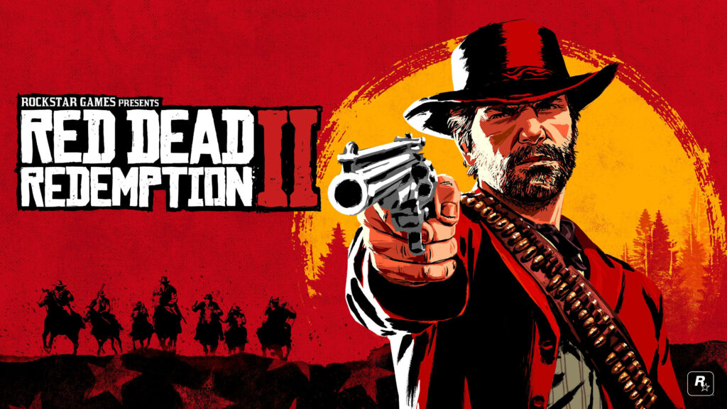 Bold Red Dead Redemption 2 Wallpaper: Arthur Morgan in Cowboy Adventure