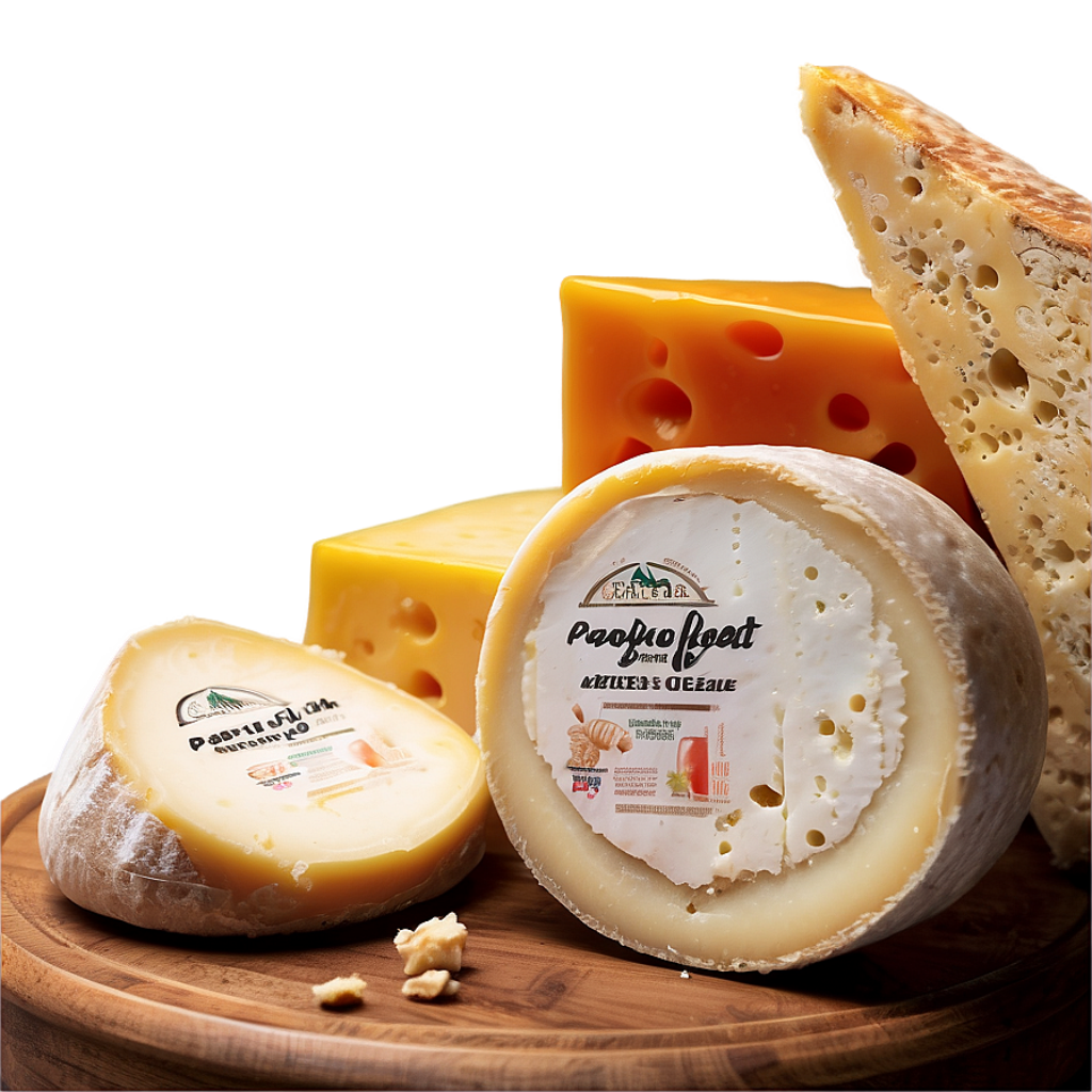 Artisan Cheese Display: Textures & Types in Softly Lit Wallpaper