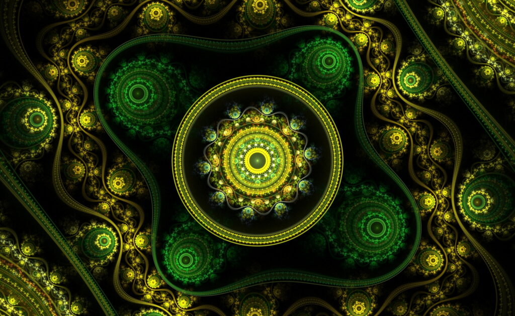 Fractal Floral: Celtic-inspired Abstract Art in a QHD Wallpaper