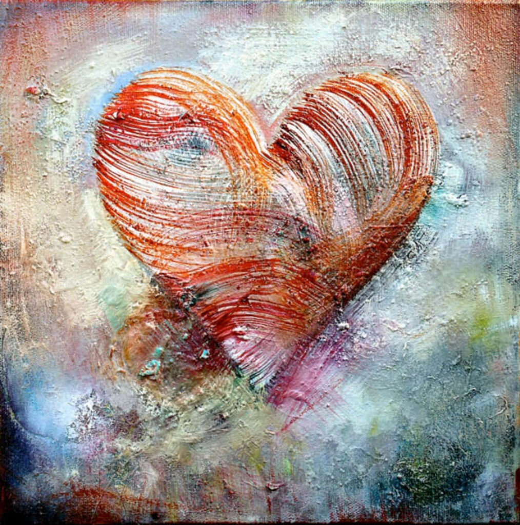 Textured Heart Wallpaper: Vibrant Red & Earthy Love Background