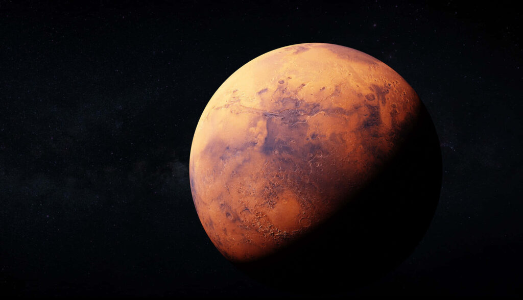 Artistic Mars Wallpaper: Rugged Terrain & Vibrant Reddish Hues