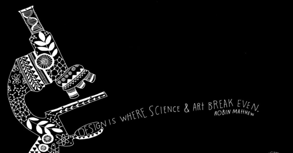 Artistic Microscope Wallpaper: Science Meets Art on Black Background
