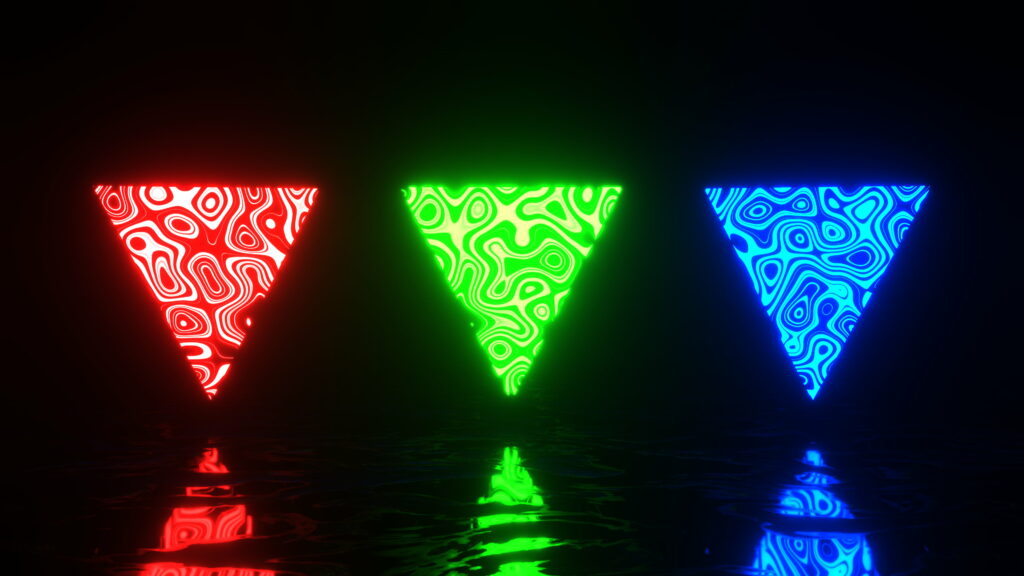 Triangular Artistry in RGB: A Captivating 4K Wallpaper Background Photo