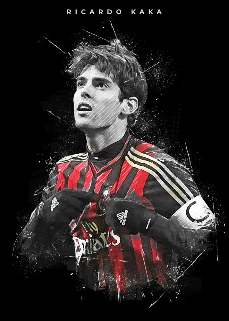 Artistic A.C. Milan Wallpaper: Ricardo Kaká with Dynamic Brushstrokes