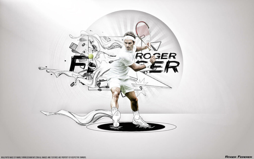 Artistic Roger Federer Tennis Wallpaper: Elegance in Action