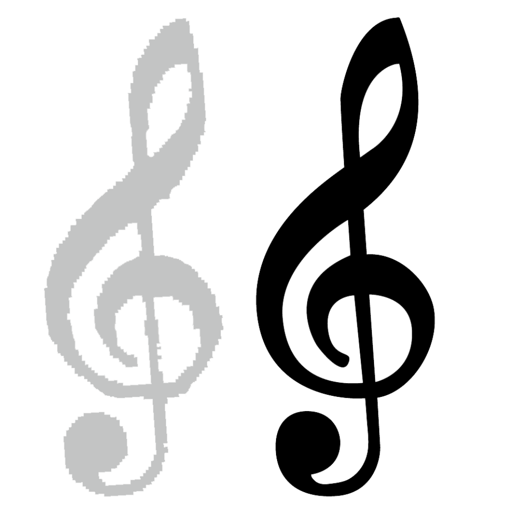 Sleek Treble Clef Wallpaper: Bold & Semi-Transparent Design