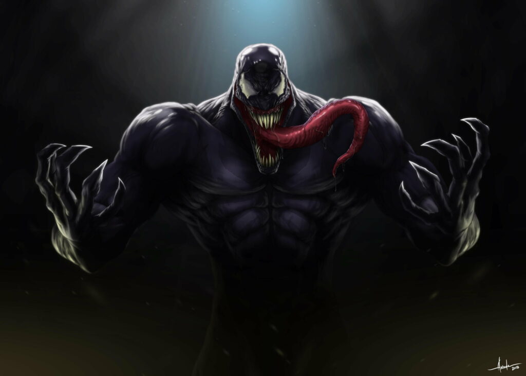 Guardians of Darkness: An Artistic Tribute to Venom, The Marvel Villain Wallpaper