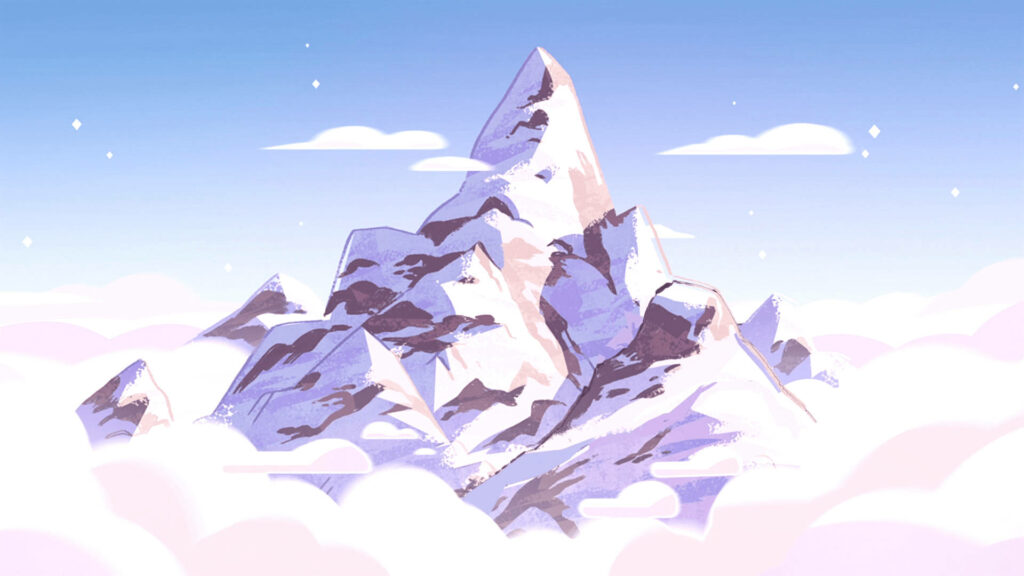 Summiting the Great North: Steven Universe's Snowy Mountain Top Wallpaper