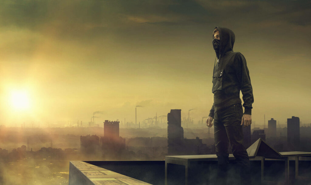 Sky High with Alan Walker: A Mesmerizing Photo Session on Top of the World Wallpaper