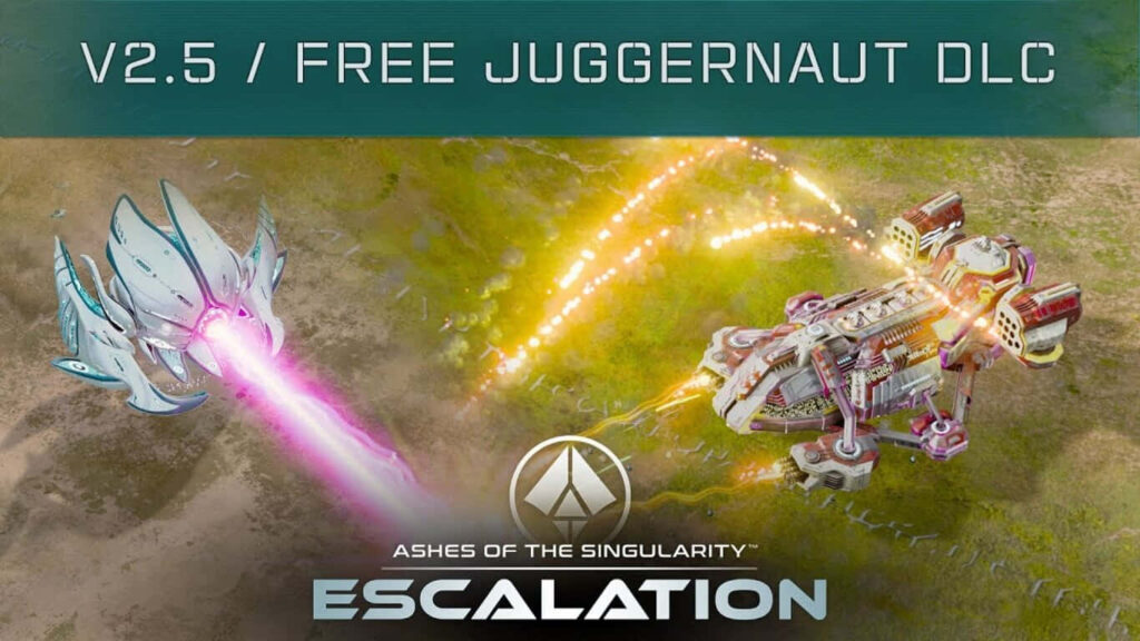 Futuristic war machine battle in Ashes of the Singularity: Escalation v2.5 with free Juggernaut DLC - intense gameplay art Wallpaper