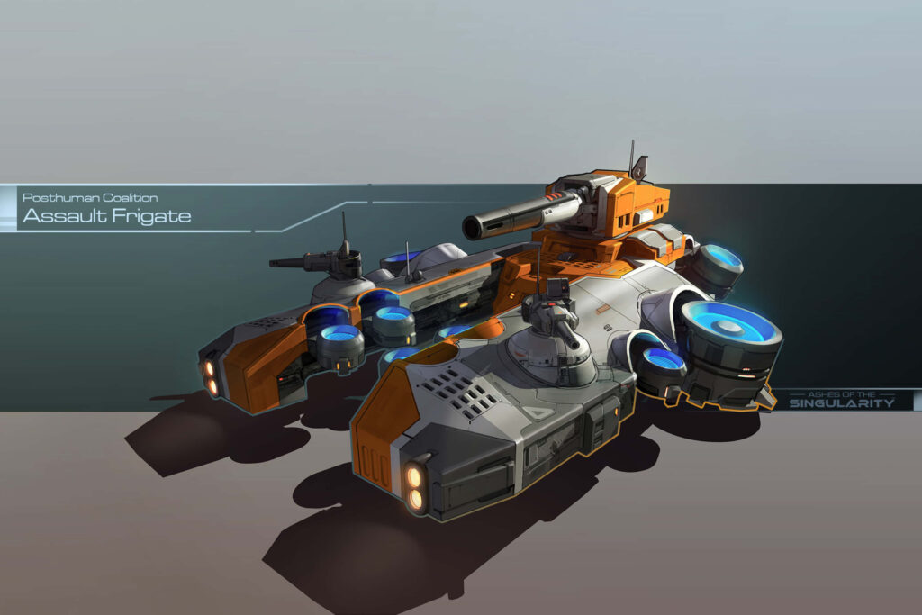 Post-Human Coalition Assault Frigate: Advanced Interstellar Ship Design in Ashes of the Singularity: Escalation Wallpaper