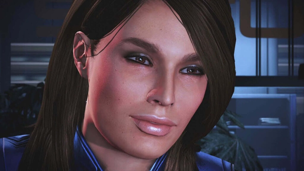 Ashley Williams Mass Effect close-up wallpaper showcasing confident expression and detailed design