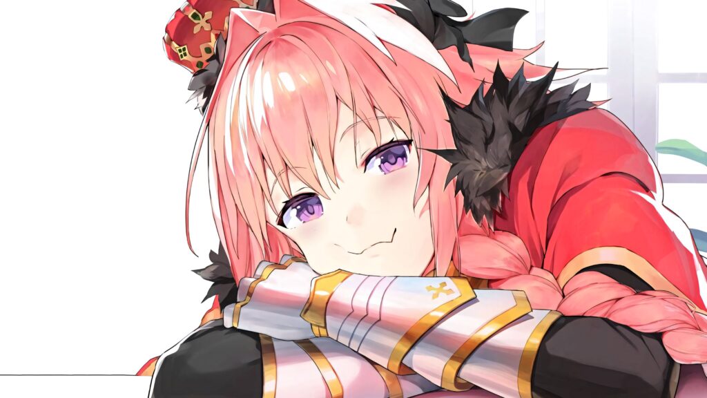 Astolfo Fate Apocrypha anime poster daydreaming with vivid light purple eyes and soft smile Wallpaper